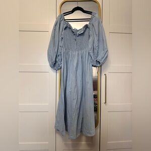 Eloquii Denim Shirred Bust Dress